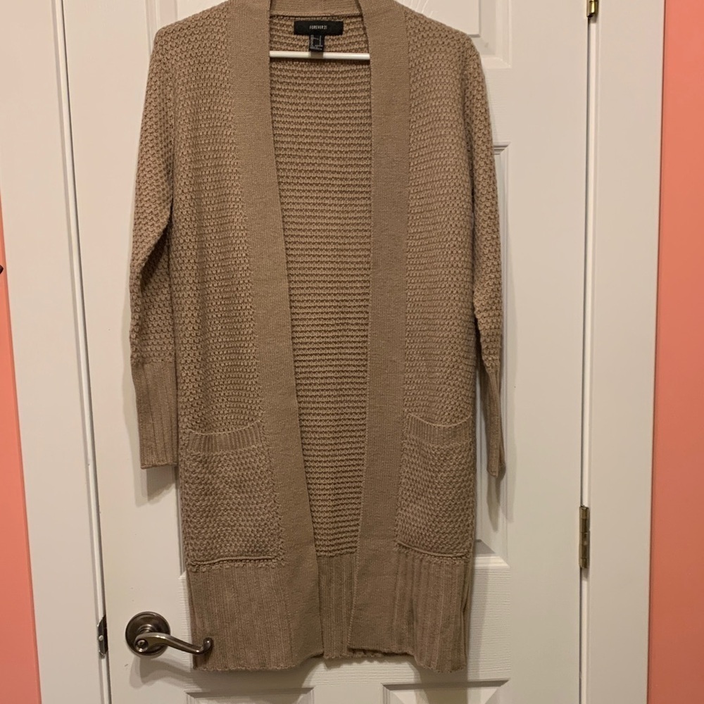 Forever 21 Beige Knit Cardigan Women’s Size Small